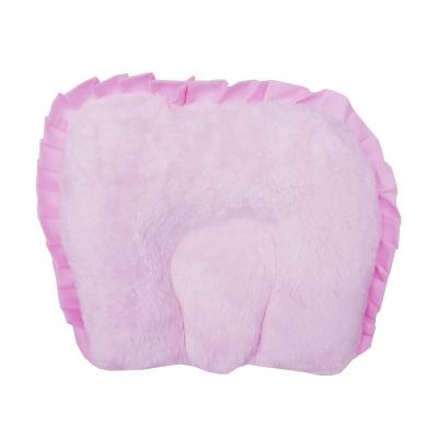Tiny Toes Fur Headrest Baby Pillow- Pink