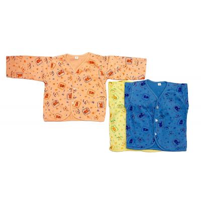 Tiny Toes full sleeve printed zabla, 3-6M, Pack of 3