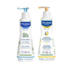 Mustela Hydra Babe Body Lotion 300ml with Nourishing Cleansing Gel 300ml (Combo Pack)