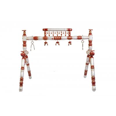 Tiny Toes Wooden Ghodiya, Silver/Maroon